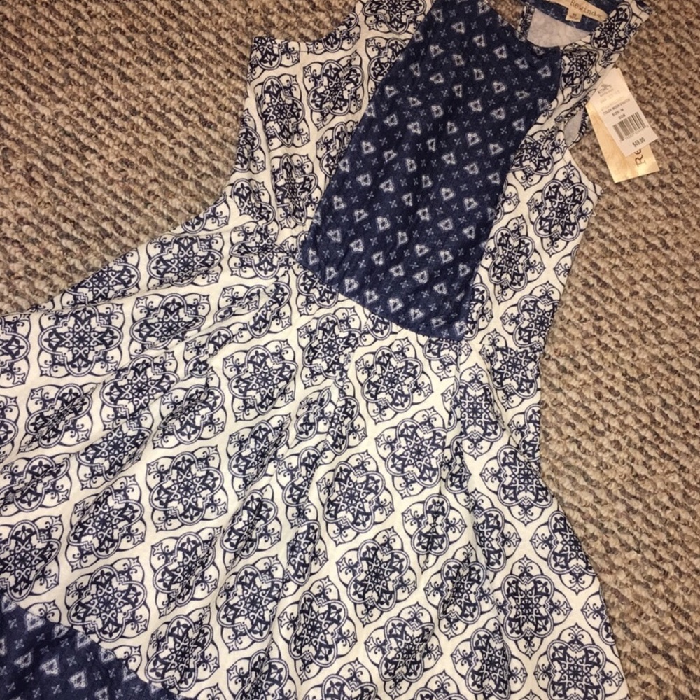 Blue and white rewind dress